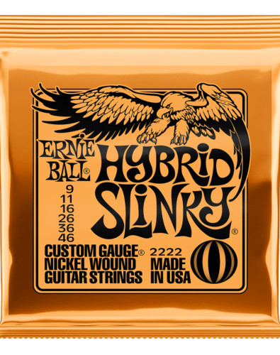 Juego de Cuerdas Ernie Ball Guitarra Eléctrica Slinky Hybrid 9-46