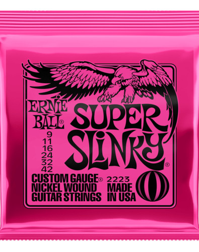 Juego de Cuerdas Ernie Ball Guitarra Eléctrica Slinky Super 9-42