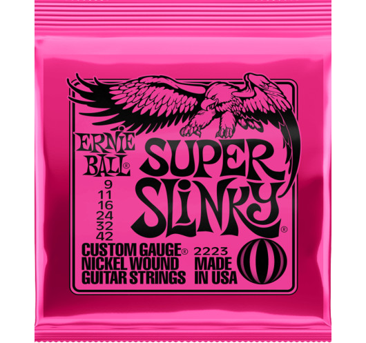 Juego de Cuerdas Ernie Ball Guitarra Eléctrica Slinky Super 9-42