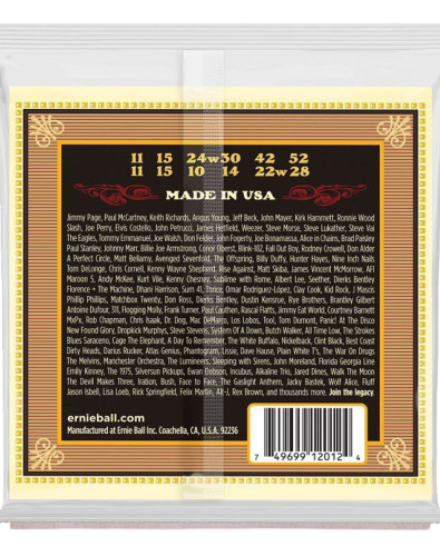 Juego de Cuerdas Ernie Ball Guitarra Acústica 12 cuerdas Earthwood Light 11-52 2