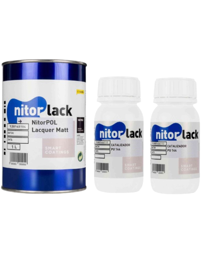 Laca Mate NITORPOL (1l) +  Endurecedor PU 144 NITORLACK® (2x0,25l)