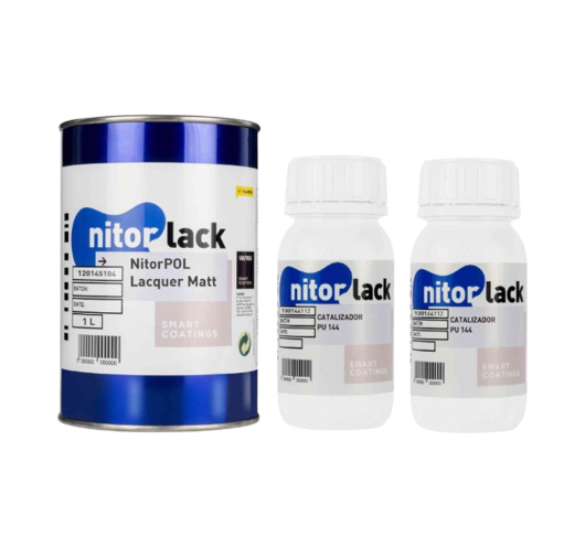 Laca Mate NITORPOL (1l) +  Endurecedor PU 144 NITORLACK® (2x0,25l)