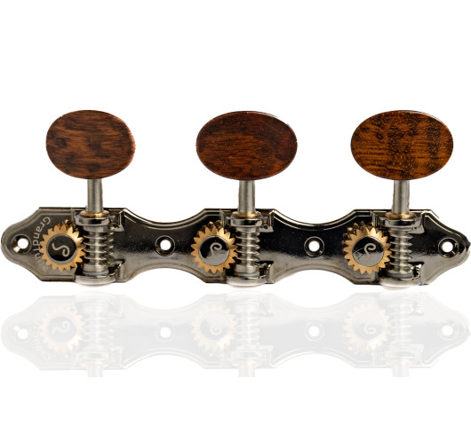 Schaller GrandTune Classic Hauser Ruthenium Machine Head with Snakewood Button and White Post