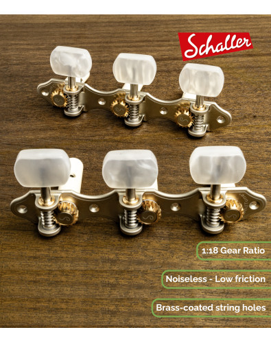 Clavijero Schaller GrandTune Classic Hauser Perla Satinado con Palometa Blanca y Poste Blanco 2