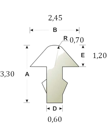 Trastes Sintoms Alpaca Triangular 2,5 mm