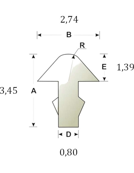 Trastes Sintoms Alpaca Triangular 2,8 mm