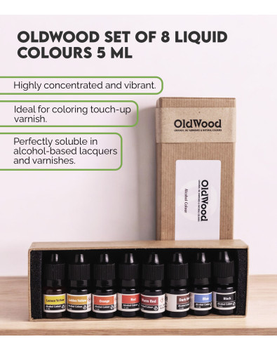 OldWood Set of 8 Liquid Colours 5 ml 2