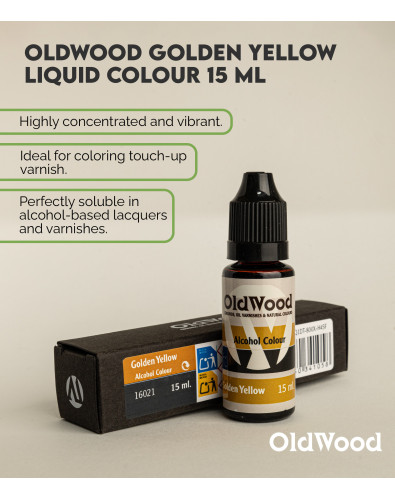 Tinte Concentrado al Alcohol OldWood Amarillo Dorado 15 ml 2