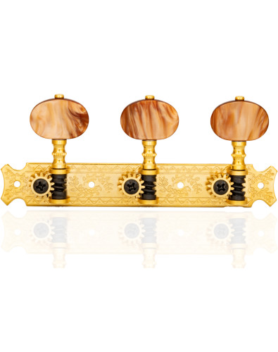 Gotoh Classical Guitar Machine Head Gold with Copper Knob and White Post 35G620/2R-GG