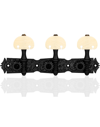 Gotoh Machine Head Classical Guitar X-Cosmo with Ivory Coloured Knobs and Black Aluminum Post 35ARB510MF/KM-XCK