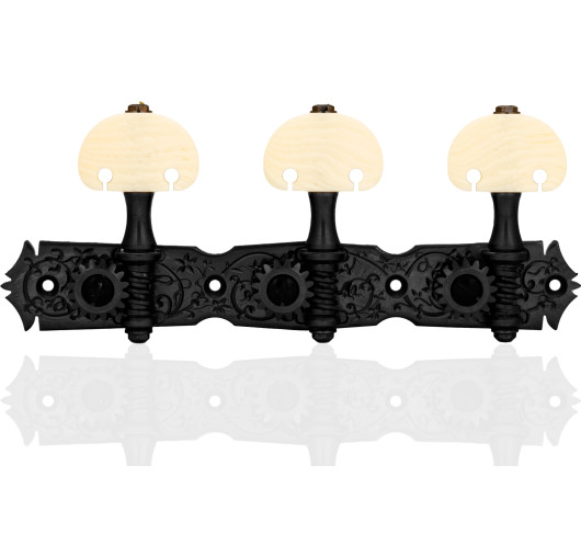 Gotoh Machine Head Classical Guitar X-Cosmo with Ivory Coloured Knobs and Black Aluminum Post 35ARB510MF/KM-XCK