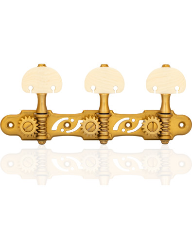 Gotoh Machine Head Classical Guitar X-Gold with Ivory Coloured Knobs and White Post 35G510S/KM-XG