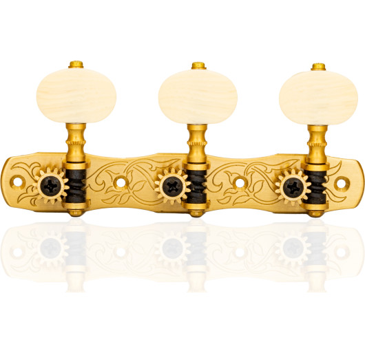 Gotoh Machine Head Classical Guitar Brass with Ivory Coloured Knobs and White Post 35G1800/2M-SB