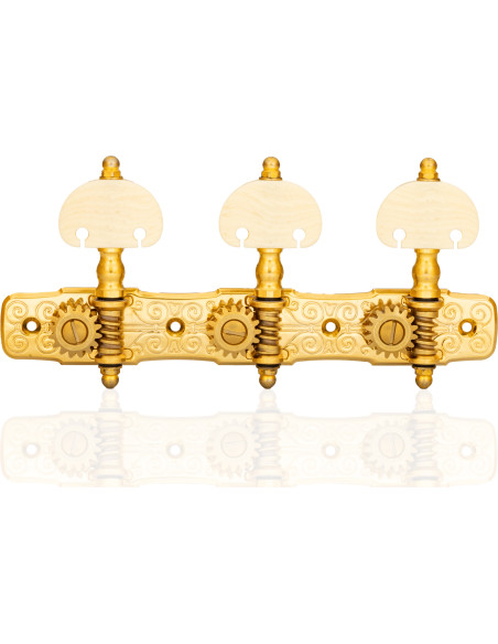 Gotoh Machine Head Classical Guitar X-Gold with Ivory Coloured Knobs and White Post 35G510P/KM