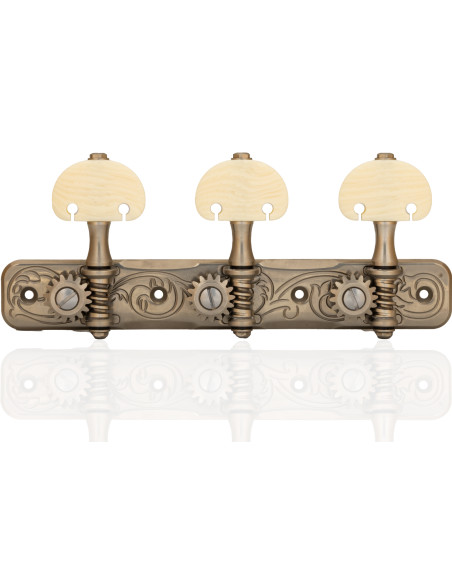 Gotoh Mécanique Guitare Classique Nickel avec Boutons Couleur Ivoire et Tige Aluminum 35AR510AM/KM-XN