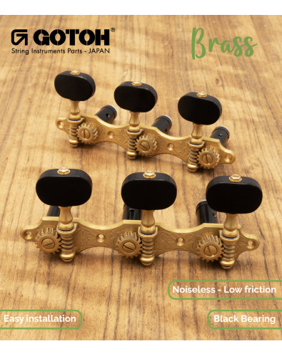 Gotoh Mécanique Guitare Classique Or Matte avec Boutons Ebène et Tige Noir 35ARB51QC/EN 2