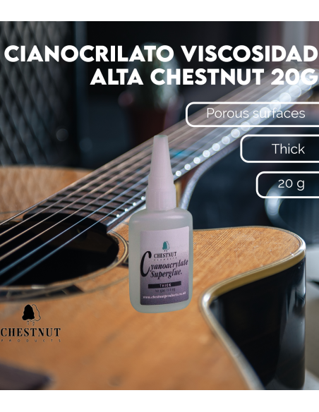 Características Cianocrilato viscosidad alta (20g) de Chestnut