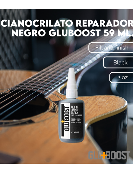 Características Cianocrilato Reparador Negro 59 ml. GluBoost