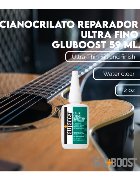 Características Cianocrilato Reparador Ultra Fino 59 ml. GluBoost