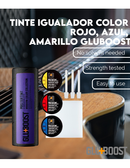 Características Tinte Igualador de Color Rojo, Azul, Amarillo de GluBoost