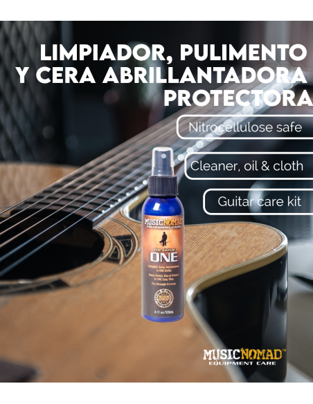 Características 3 en 1 Limpiador, pulimento y cera abrillantadora protectora de MusicNomad