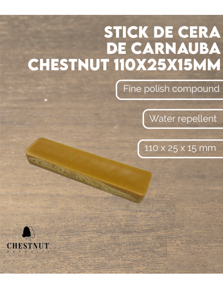 Características Stick de cera de carnauba Chestnut (110x25x15mm)