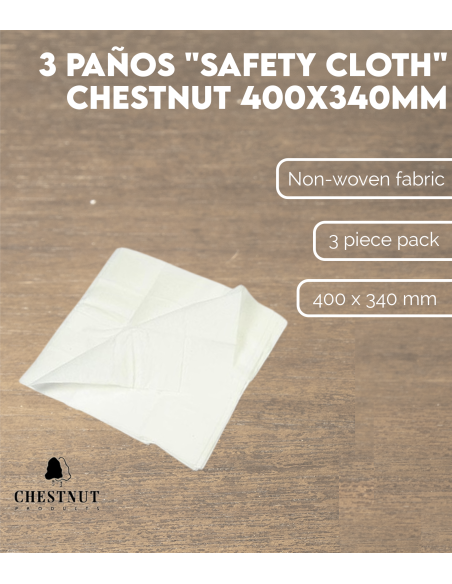 Características 3 Paños "Safety Cloth" Chestnut (400x340mm)