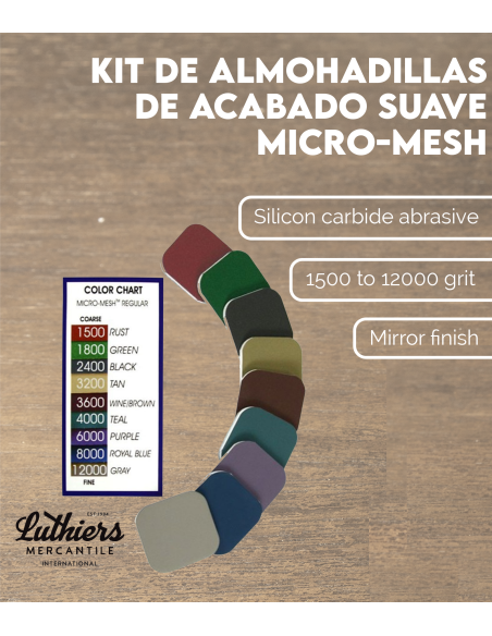 Características Kit de Almohadillas de Acabado Suave Micro-Mesh