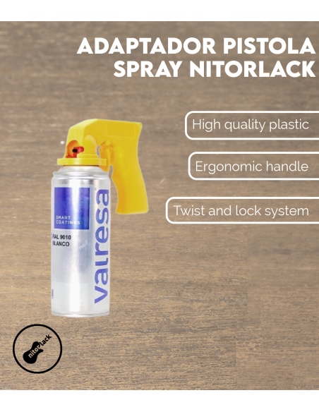 Características Adaptador Pistola Spray Nitorlack