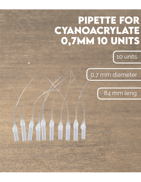 Características Pipeta Aplicador para Cianocrilato 0,7 mm (10 unidades)