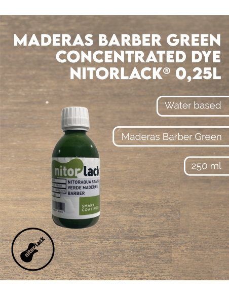 Características Tinte Concentrado Verde Maderas Barber NITORLACK® (0,25l)