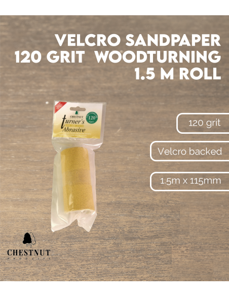 Características Lija Base Velcro Grano 120 - Tornería, Rollo 1.5m