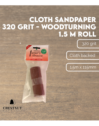 Lija Base Tela de Grano 320 - Tornería, Rollo 1.5m 2