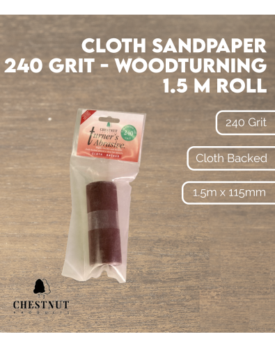Lija Base Tela de Grano 240 - Tornería, Rollo 1.5m 2