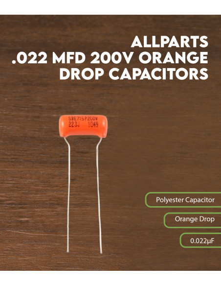 Características Condensador Orange Drop .022 uF 200V AllParts