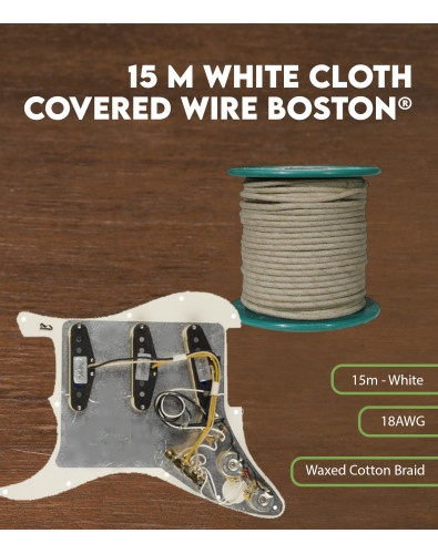 Cable 15 m recubierto en tela blanca Boston® 2