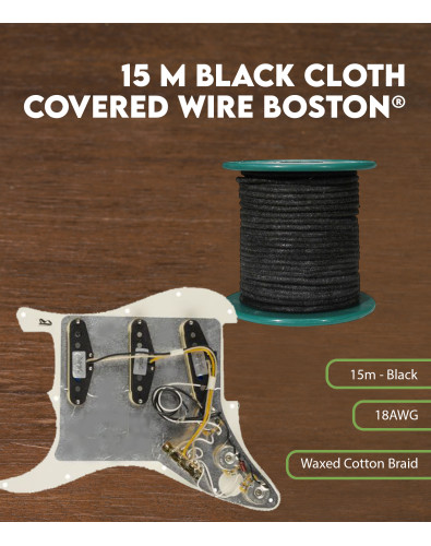 15 m black cloth covered... 2