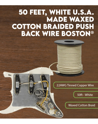 Cable con trenzado de algodón blanco encerado de 50 pies Boston® 2