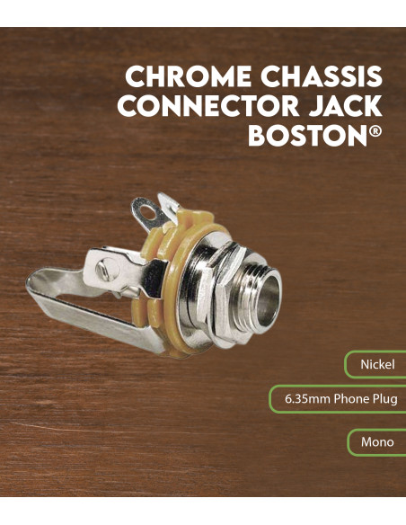 Características Conexión hembra para jack con chasis cromo Boston®