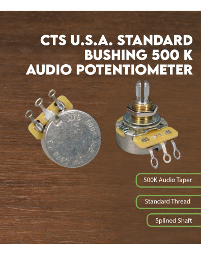 Potenciómetro de audio CTS USA 500 K casquillo estándar 2