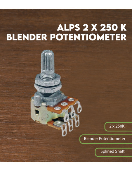 Características Potenciómetro ALPS 2 x 250 K blender