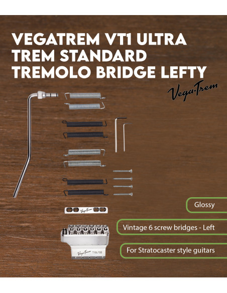 Características Puente Trémolo Vega-Trem VT1 Ultra Trem Estándar para Zurdos