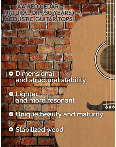 AA Red Cedar Natural Dry 30 Years Acoustic Guitar Tops 2