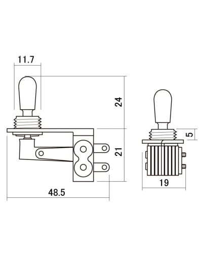 Switchcraft 3-Way Right Angle Toggle Switch 2