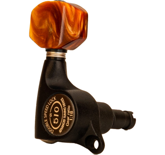 Mécaniques Gotoh SGS510ZMG/P8-LBS - Noir Satiné - Boutons Nacrés Ambre - À Blocage
