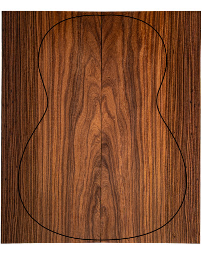 Fond en Santos Rosewood FSC 100% B pour guitare classique avec grain uniforme et teinte stable