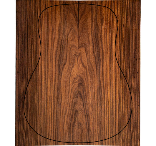 Fond en Santos Rosewood FSC 100% B pour guitare acoustique avec grain uniforme et teinte stable