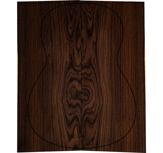 Fond en Santos Rosewood FSC 100% AAA pour guitare classique avec grain figuré net et marqué