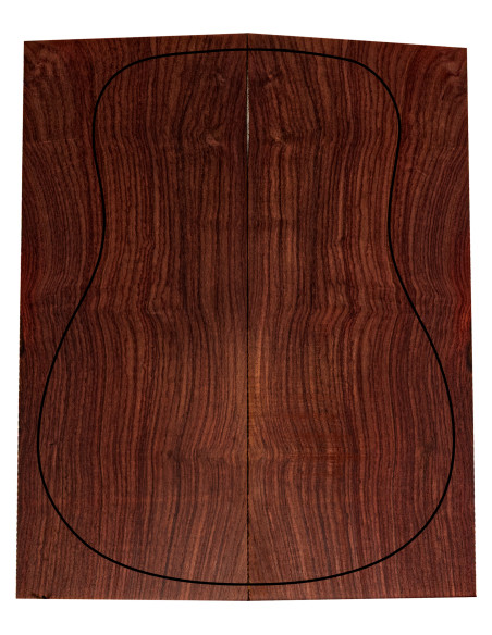 A/B Indian Rosewood guitar backs – grain variation shown in a single set