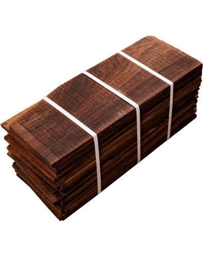 Pack de 20 fondos de Palo Santo de India A/B para guitarra – vista del lote completo